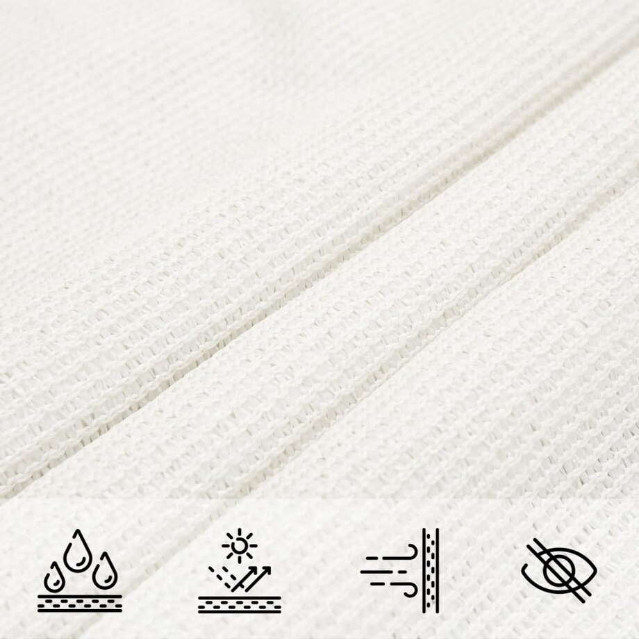 vidaXL Żagiel przeciwsłoneczny, 160 g/m², biały, 4x5x5 m, HDPE