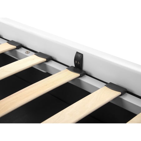 Łóżko z pojemnikiem ekoskóra 160 x 200 cm białe METZ