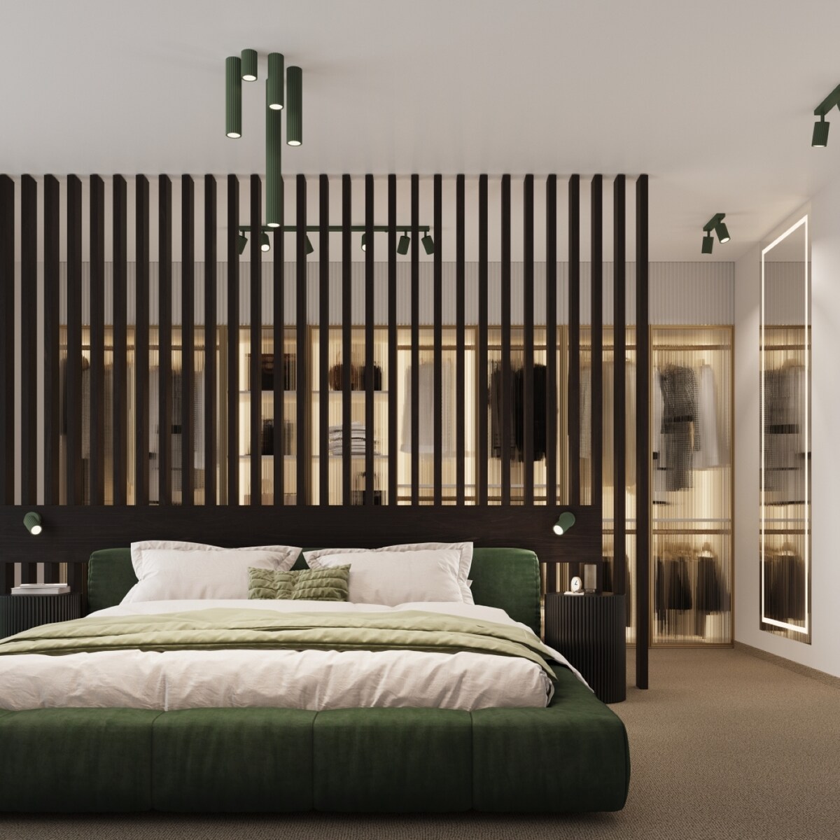 Plafon KARBON 40 zielony oliwkowy