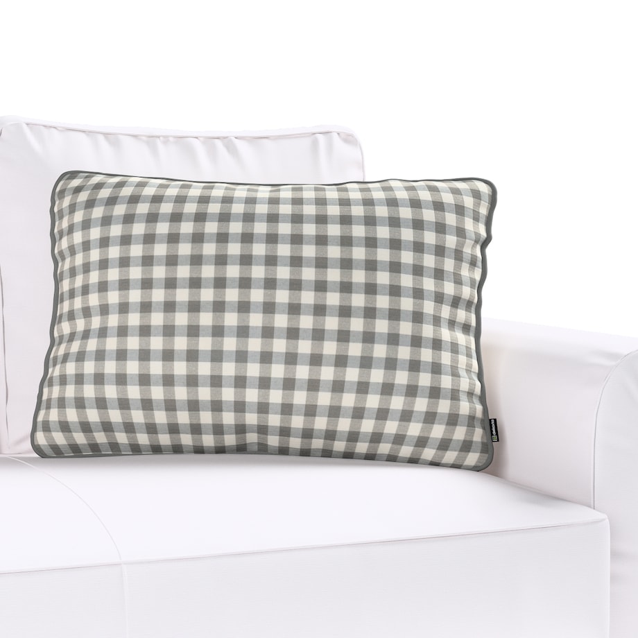 Poszewka Gabi na poduszkę prostokątna 60x40 szaro-biała kratka (1,5x1,5cm)