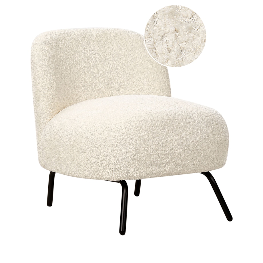 Fotel Boucle Złamana biel KUMLA
