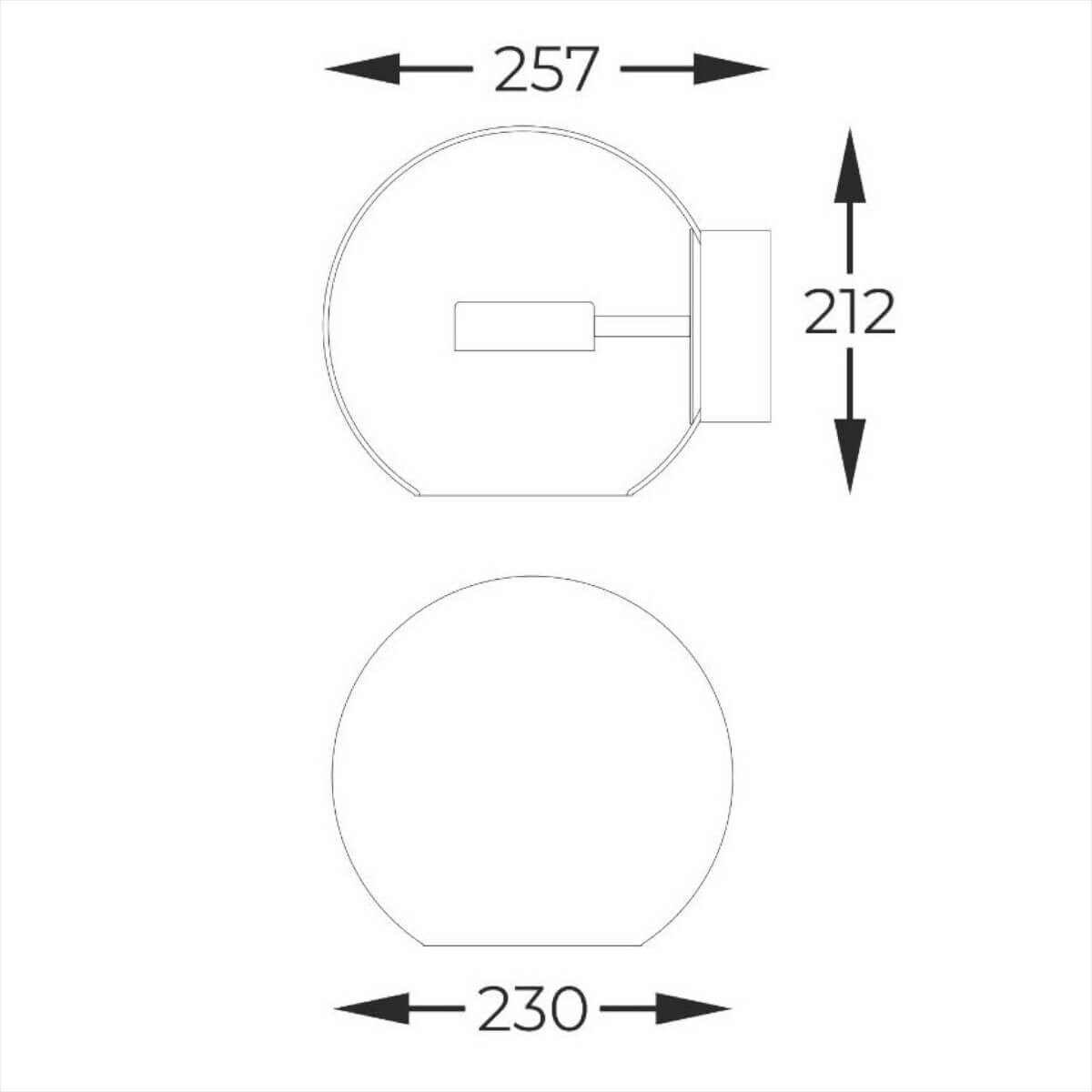 Szklany kinkiet kula Enceladus W0428-01D-L4AC Zumaline LED 5W 3000K złoty
