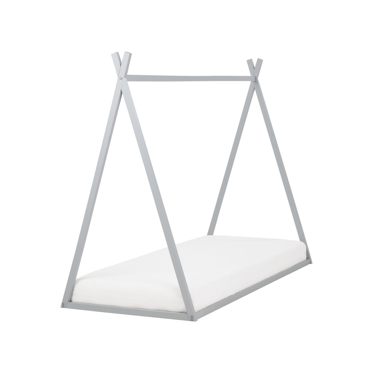 Łóżko dziecięce domek drewniane 90 x 200 cm szare SAURAT