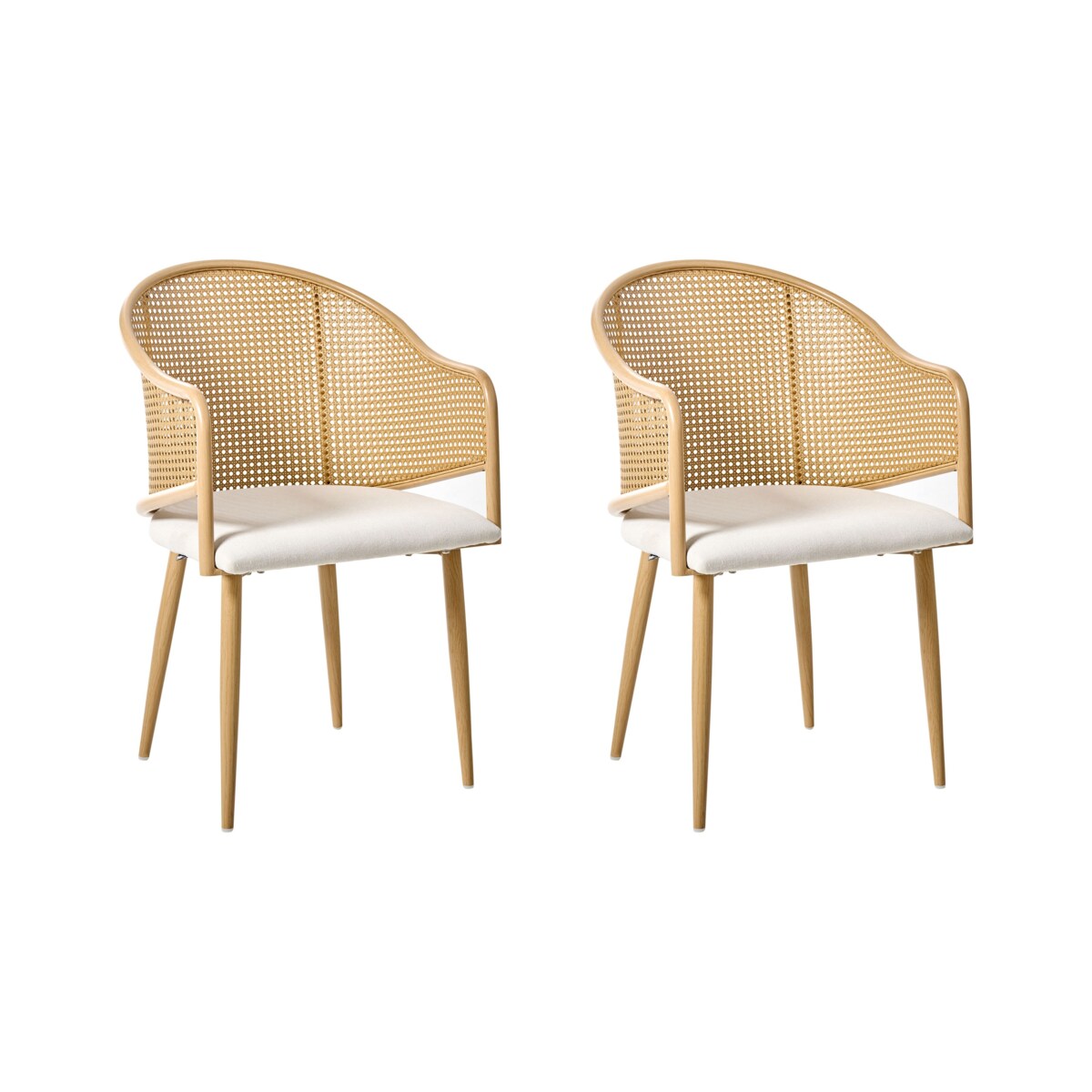 Zestaw 2 krzeseł do jadalni WEIMAR Metal Jasnobrązowy