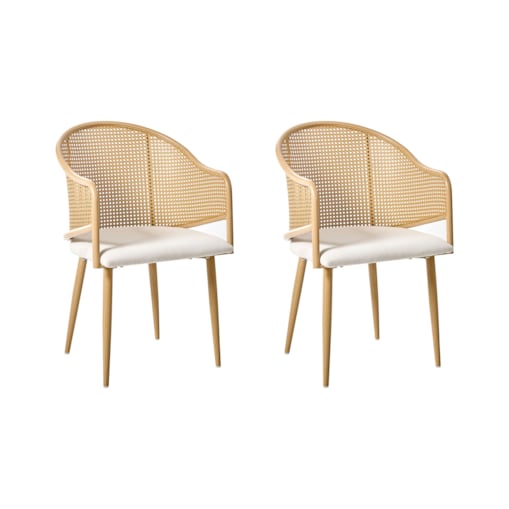 Zestaw 2 krzeseł do jadalni WEIMAR Metal Jasnobrązowy