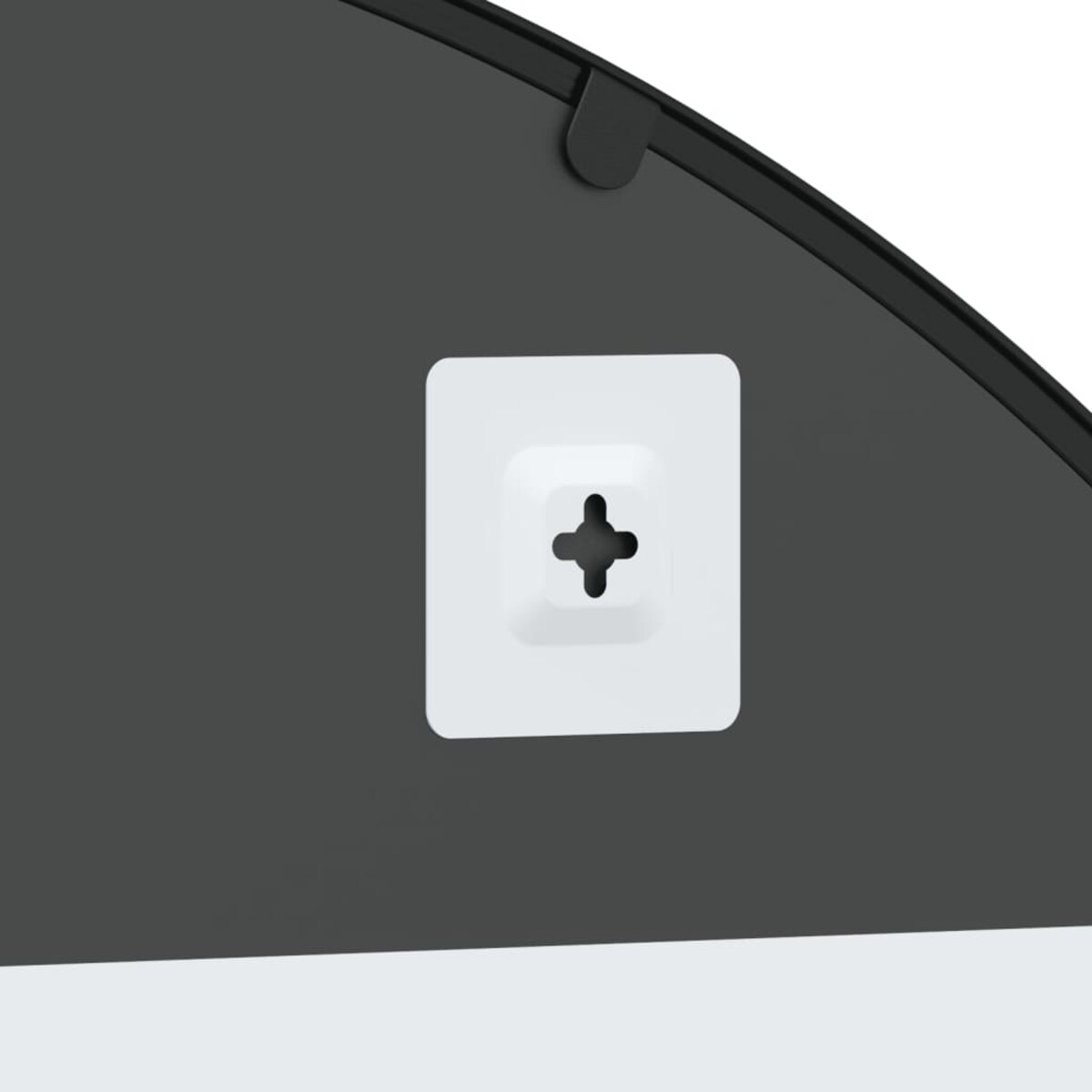 vidaXL Lustro ścienne, czarne, 100x50 cm, zakończone łukiem, żelazo