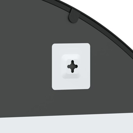 vidaXL Lustro ścienne, czarne, 100x50 cm, zakończone łukiem, żelazo