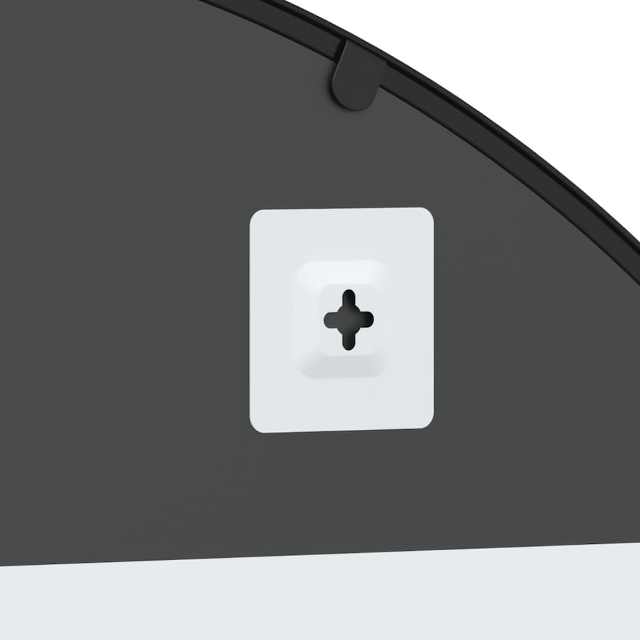 vidaXL Lustro ścienne, czarne, 100x50 cm, zakończone łukiem, żelazo