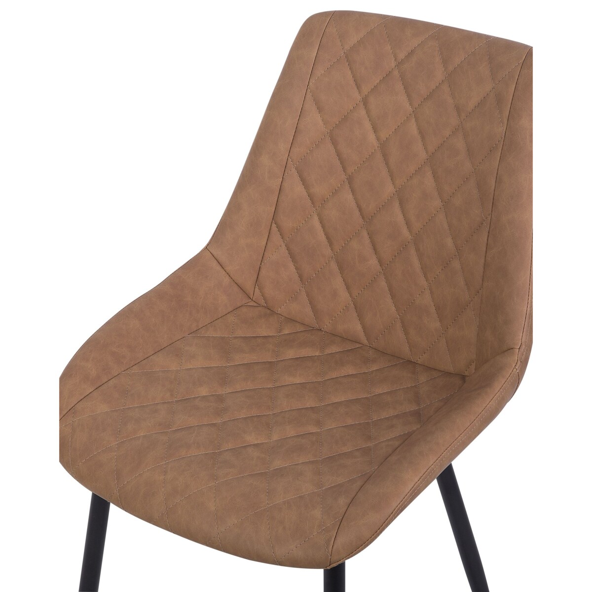 Zestaw 2 krzeseł do jadalni MARIBEL Ekoskóra Złoty brąz