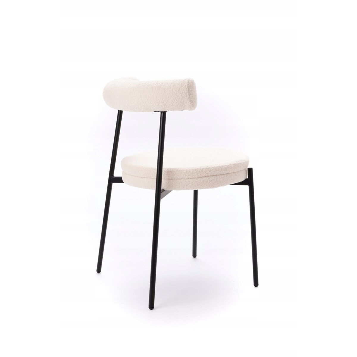 ZESTAW 2 SZTUK Krzesła VELO Biało-Czarne TEDDY Tapicerowane Nowoczesne