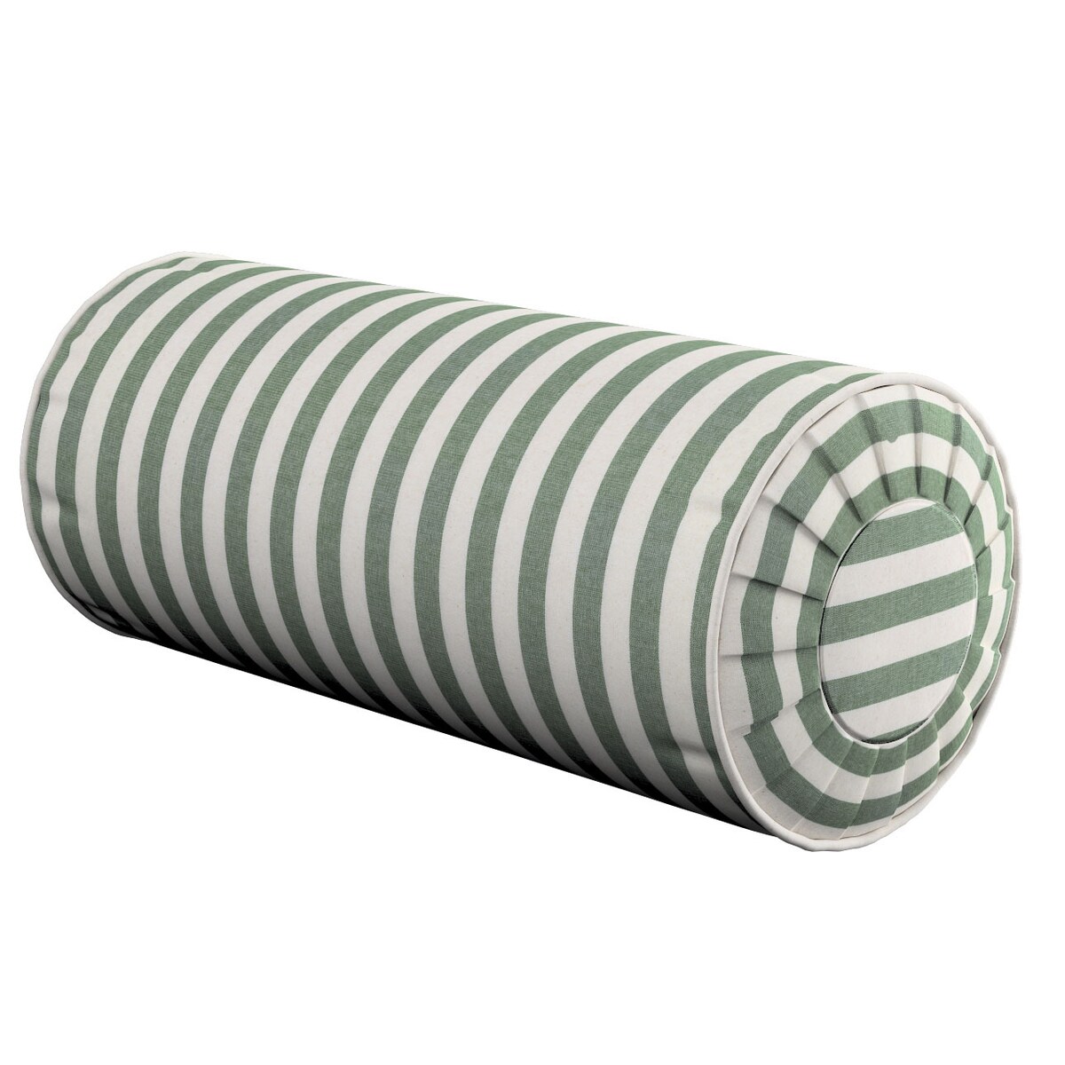 Poduszka wałek z zakładkami, zielono-białe pasy (1,5cm), Ø20 x 50 cm, Christmas
