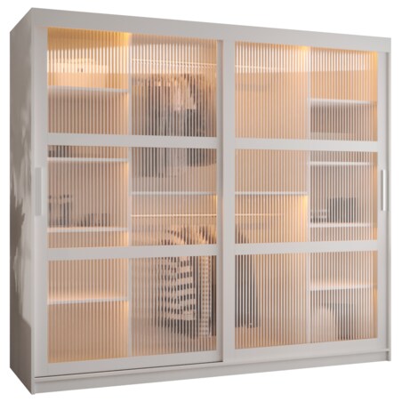 Szafa przesuwna Garderoba FLUTES 200 biały