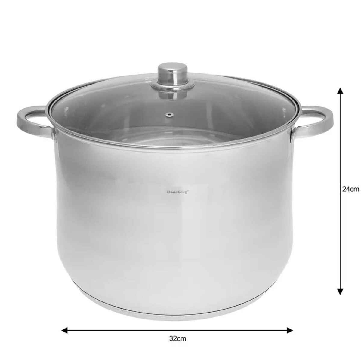 Garnek stalowy gastronomiczny duży 18.7L 32cm KLAUSBERG