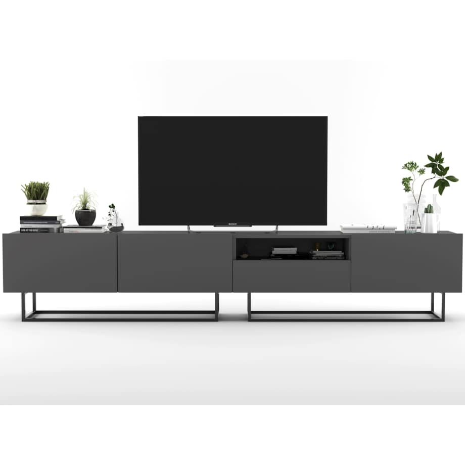 Szafka RTV Loft Grafit MAT Komoda RTV Loft Szuflada 240 cm