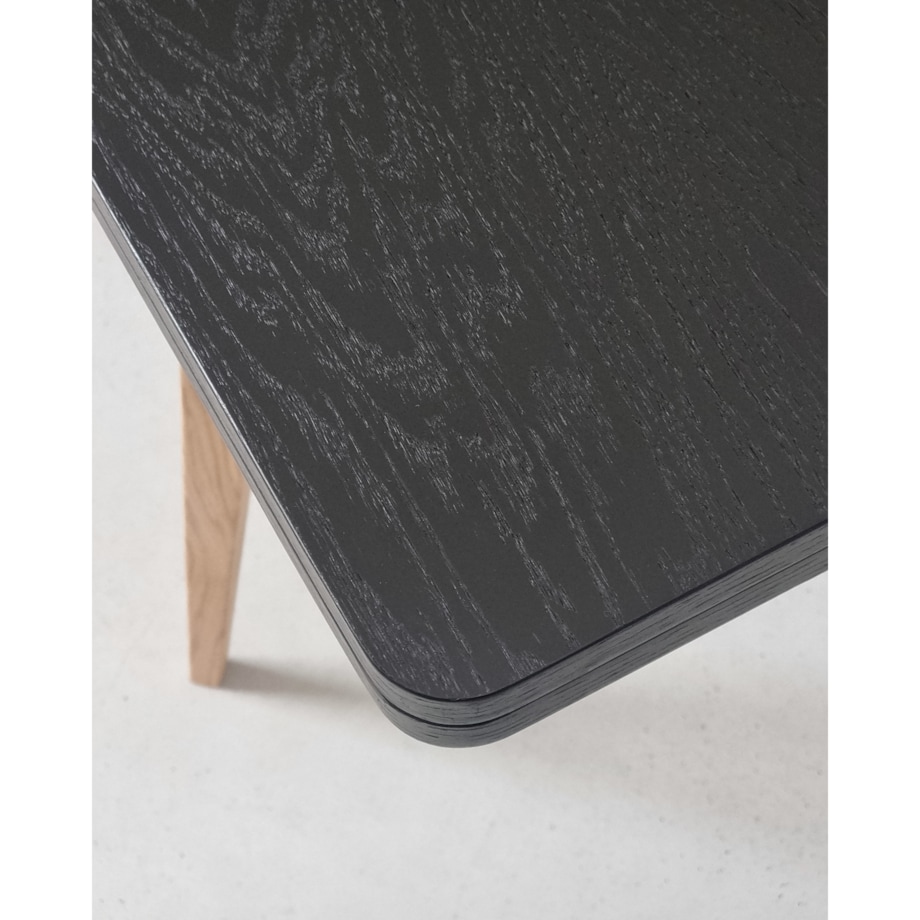 Konsola / stolik przyścienny Envelope fornir jesionowy naturalny czarny blat, jesionowe nogi