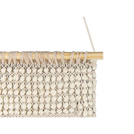 Dekoracja ścienna z frędzlami bawełniana beżowa GUJRAT