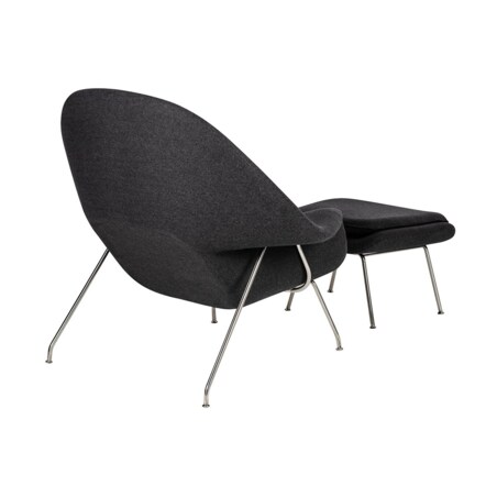 Fotel z wełny COZY JH-C06.GREY.4 z podnóżkiem szary, King Home