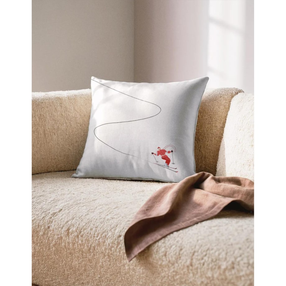 Poduszka świąteczna - Czerwona narciarka