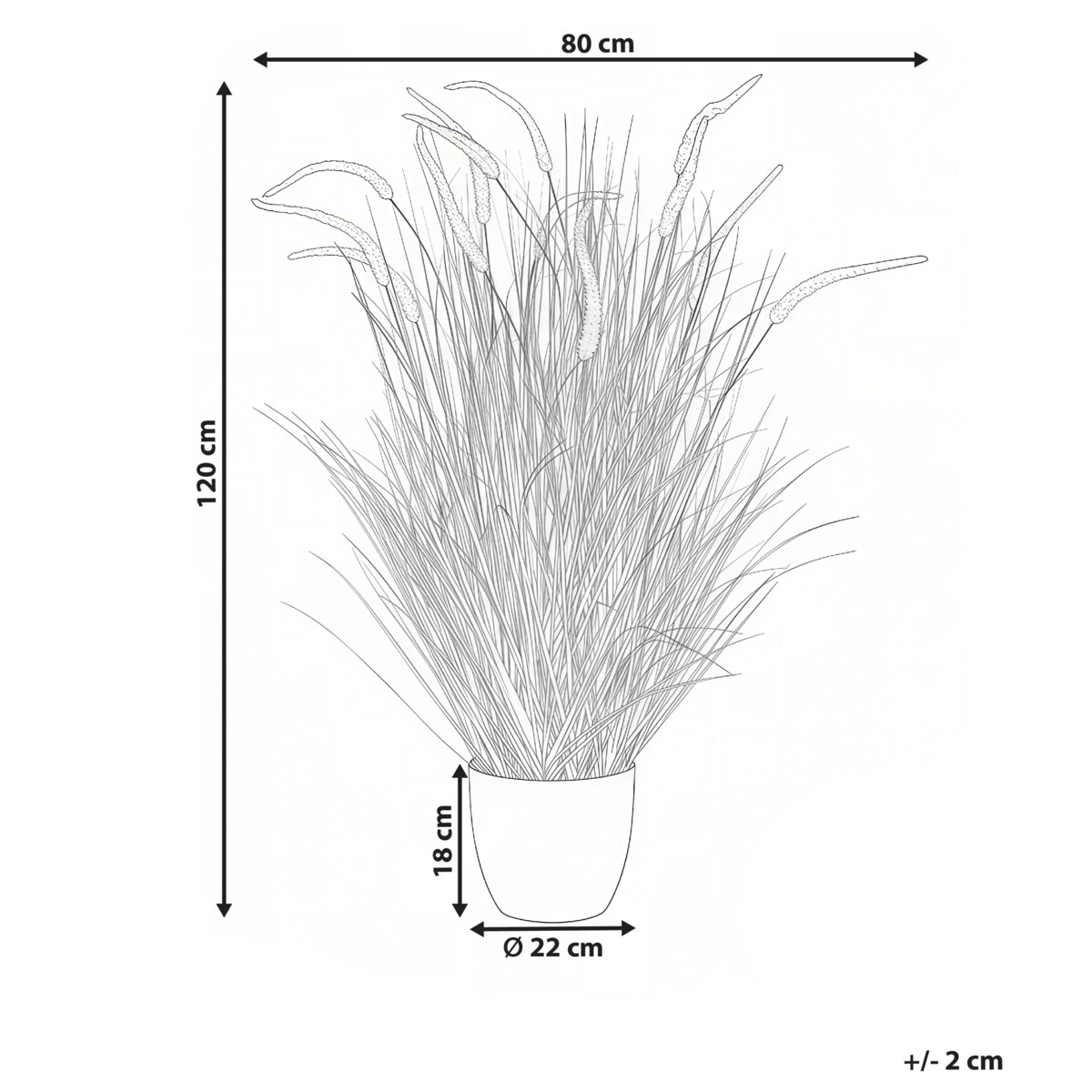 Sztuczna roślina BRISTLEGRASS 120 cm Pomarańczowy