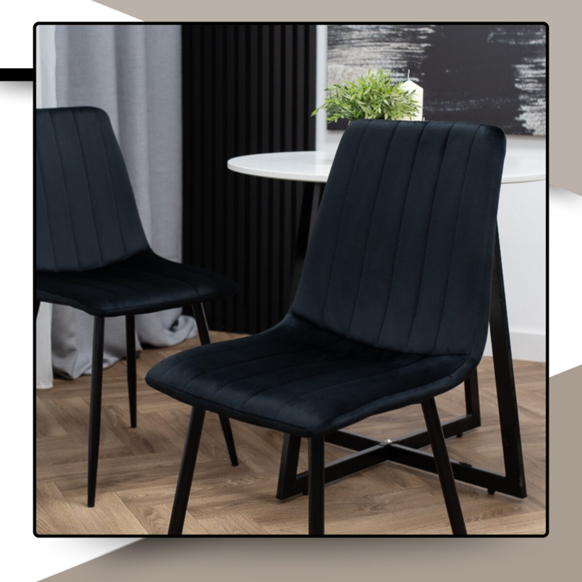 Krzesło tapicerowane do jadalni salonu welurowe nowoczesne do kuchni velvet