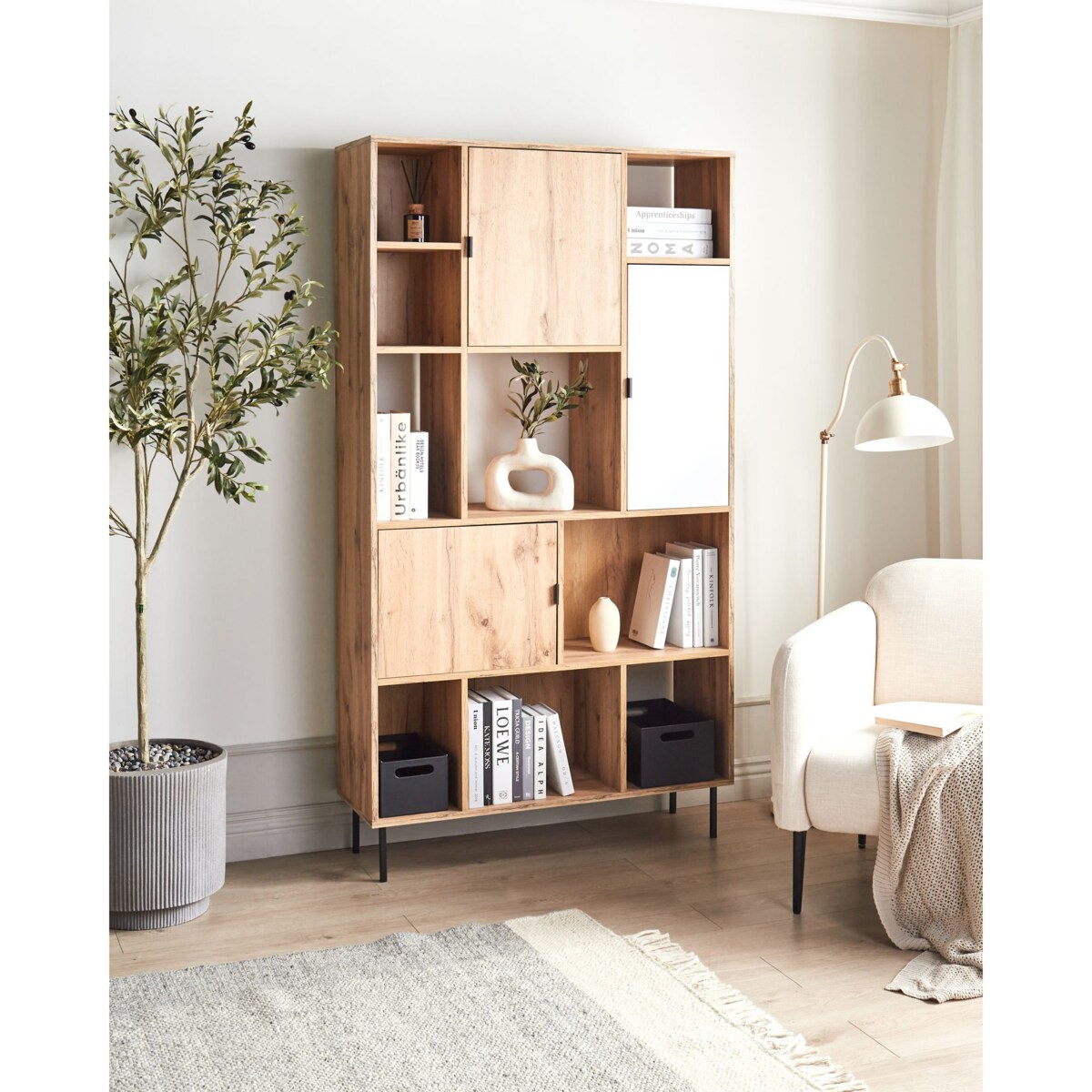 Regał 5 półek AMOS Jasne drewno