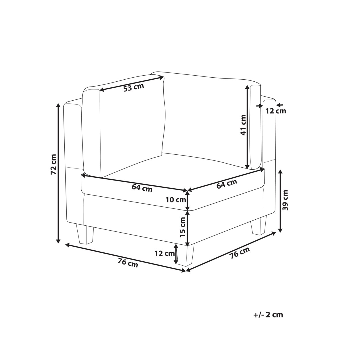 Moduł narożny ciemnoszary UNSTAD