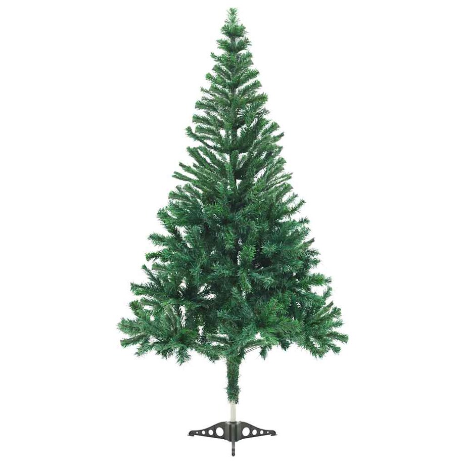 vidaXL Sztuczna choinka z lampkami i bombkami, 210 cm, 910 gałązek