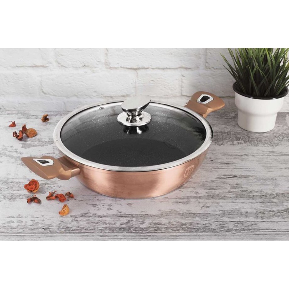 Zestaw garnków 6 elementowy z powłoką marmurową BerlingerHaus Rose Gold BH-7047