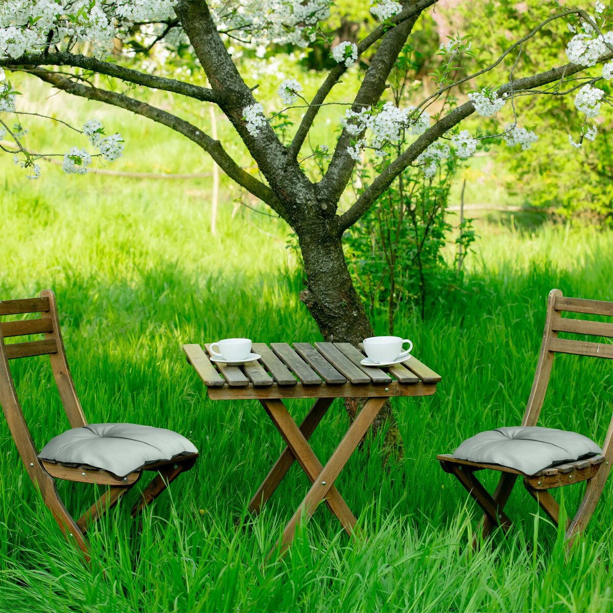 Poduszka Ogrodowa Na Krzesło Fotel Zestaw 4 Szt. 40X40 Cm Wodoodporna Pikowana Wiązana