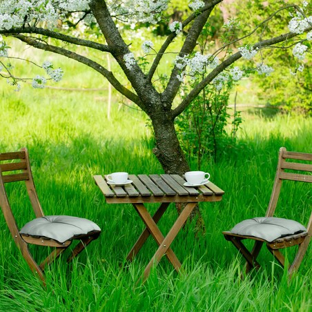 Poduszka Ogrodowa Na Krzesło Fotel Zestaw 4 Szt. 40X40 Cm Wodoodporna Pikowana Wiązana