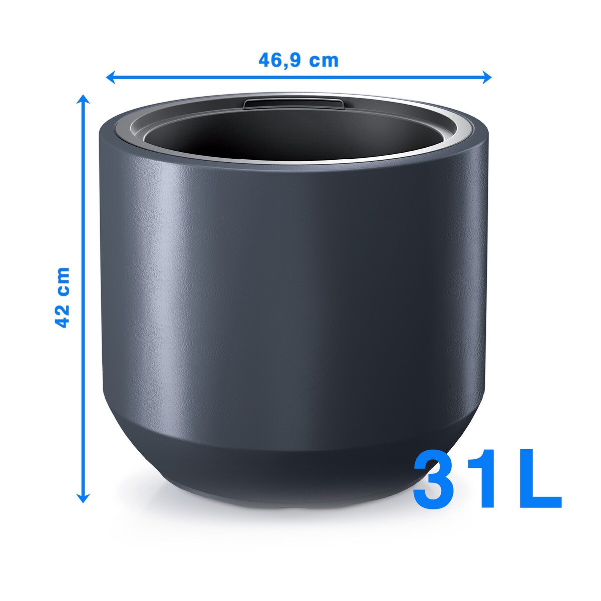 Doniczka Donica Ogrodowa 29,8/39/46,9 Cm Zestaw Na Taras Do Ogrodu Domu Antracytowa