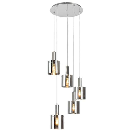 Nowoczesna LAMPA wisząca DONATI 5251 Rabalux szklany zwis kaskada chrom