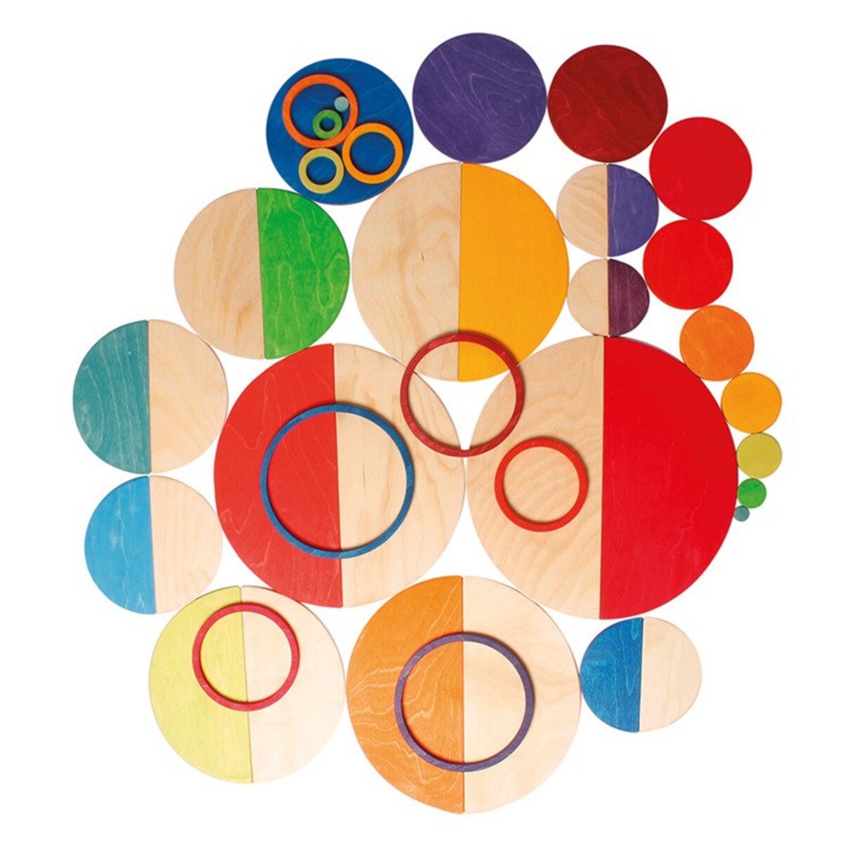 Półokręgi 11 el. dla dzieci - drewniane klocki kolorowe 2+ Grimm's