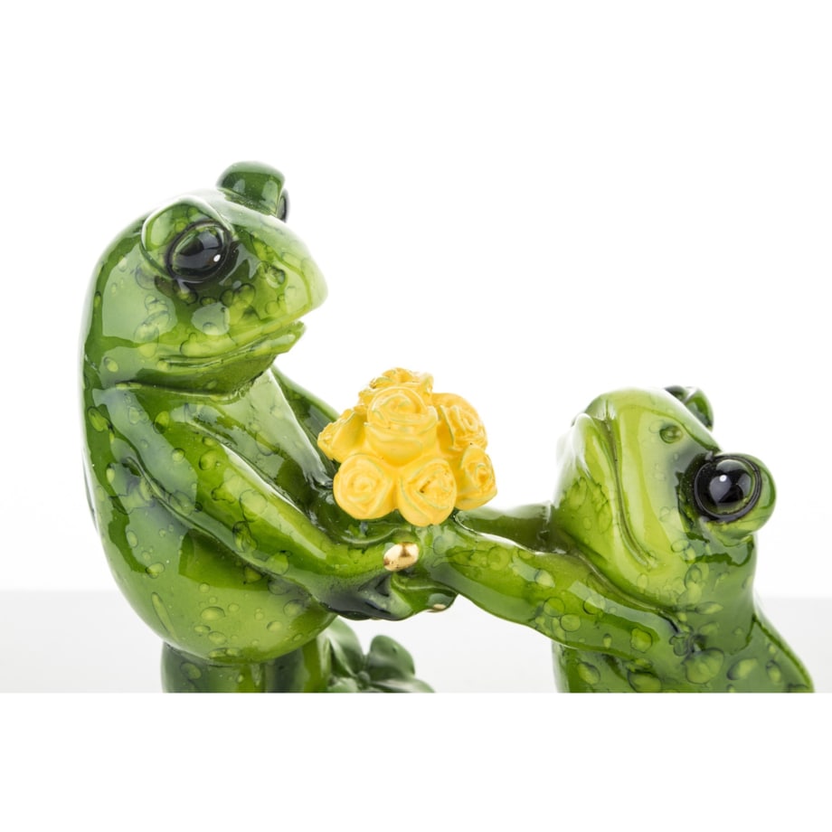Dekoracja - para zielonych żabek 11x11x4,5 cm PROPOSTA