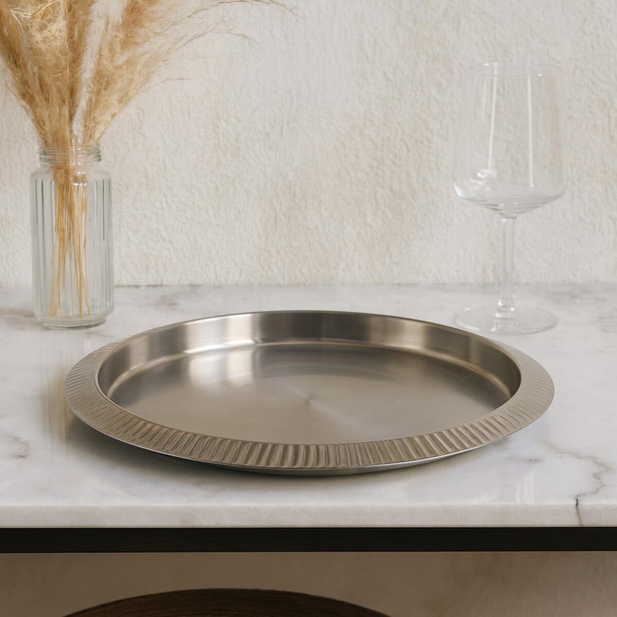 Taca dekoracyjna ze stali nierdzewnej NAHO, Ø 35 cm