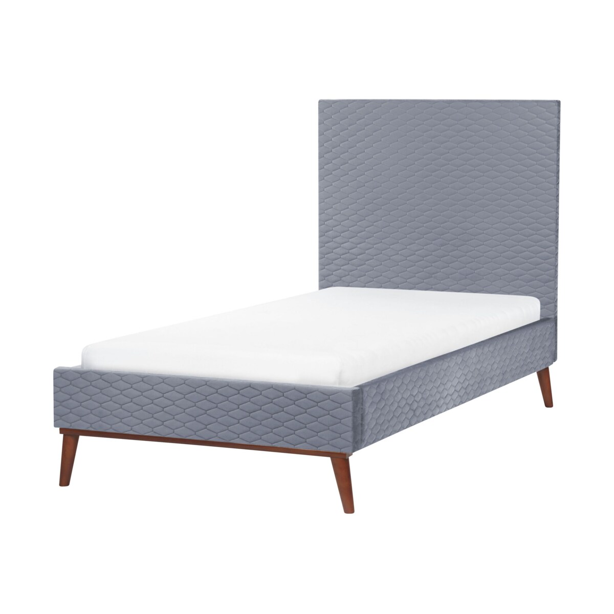 Łóżko welurowe 90 x 200 cm szare BAYONNE