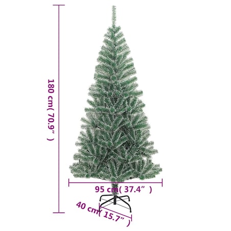 vidaXL Sztuczna choinka, ośnieżona, zielona, 180 cm