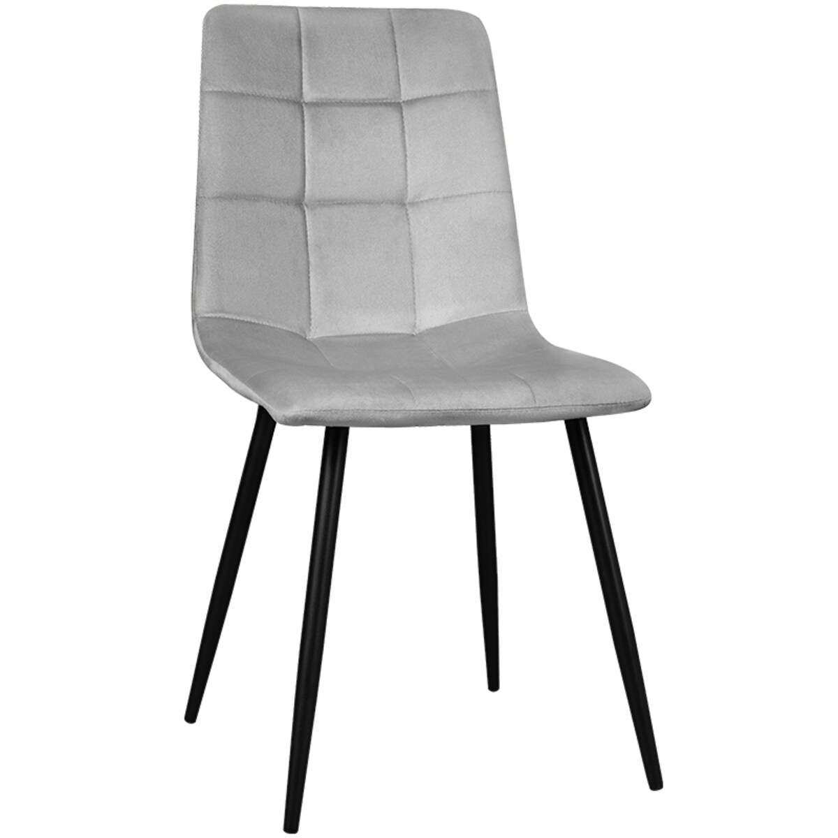 Krzesło welurowe tapicerowane nowoczesne pikowane szare