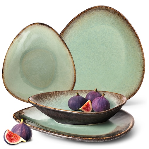 Konsimo PRIMA Zestaw obiadowy 2os. (4 el.), szałwiowy