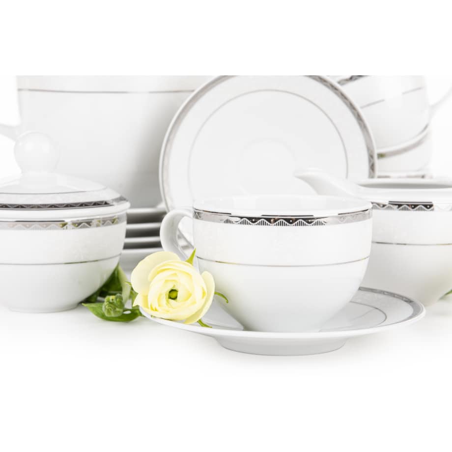 Zestaw kawowy 6os. (9el.) AMELIA PLATYNA