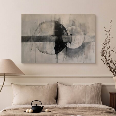 Obraz Na Płótnie Do Salonu Beton Abstrakcja Okręgi Nowoczesny Styl 70x50cm