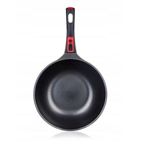WOK PATELNIA z odpinaną rączką BANQUET pokrywka szklana 30cm aluminium box