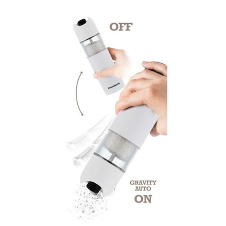 Młynek grawitacyjny do soli pieprzu przypraw w ziarnach biały KLAUSBERG