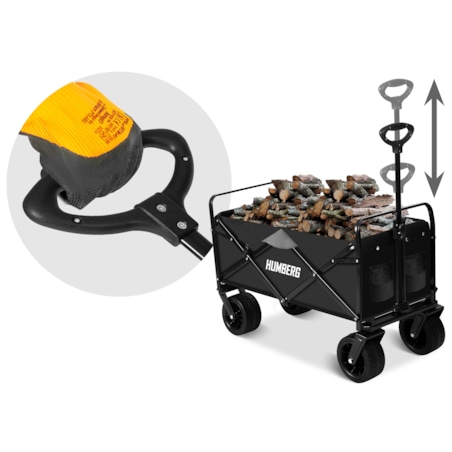 Wózek ogrodowy transportowy turystyczny plażowy składany 100L 90kg Humberg HM-512