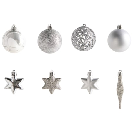 Zestaw 102 bombek BANDAK Srebrny