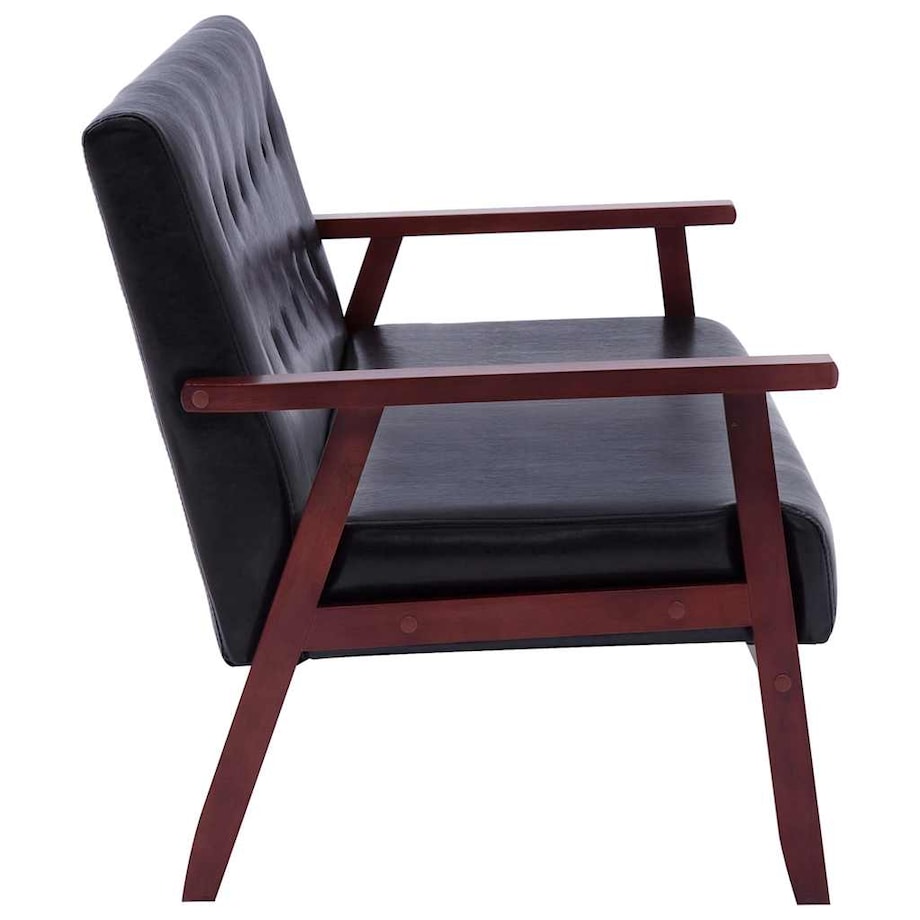 vidaXL 3-osobowa sofa, czarna, sztuczna skóra