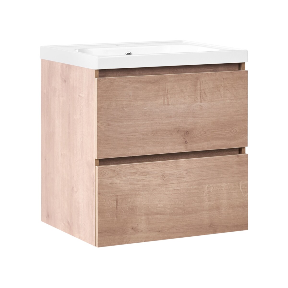 Szafka łazienkowa wisząca z umywalką LAGOA 60 cm Jasnobrązowy