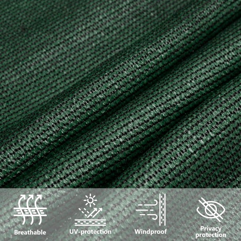 vidaXL Żagiel przeciwsłoneczny, 160 g/m², ciemnozielony, 5x5x5 m, HDPE
