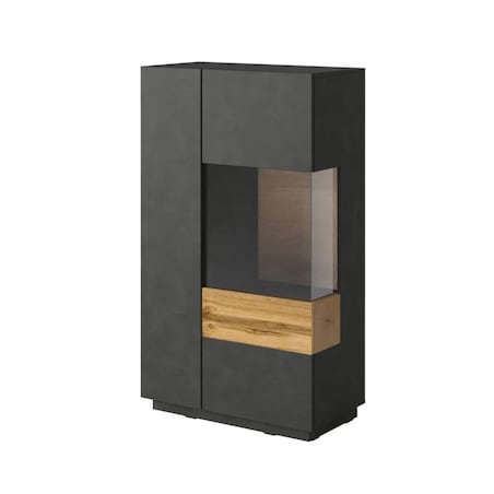 Witryna niska SILKE 2D 80cm matera/dąb wotan prawa