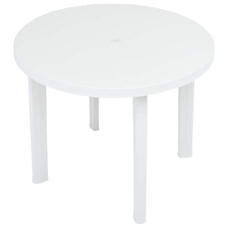 vidaXL Stolik ogrodowy, biały, 89 cm, plastikowy